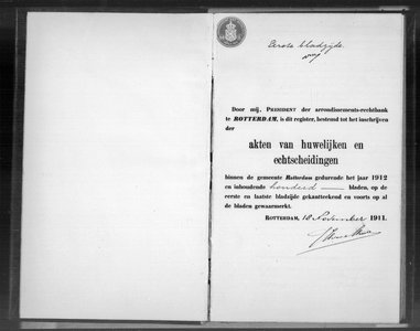 Nadere toegang op het huwelijksregister van de gemeente Rotterdam/m59/
