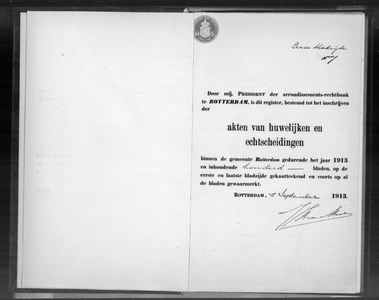 Nadere toegang op het huwelijksregister van de gemeente Rotterdam/u48/