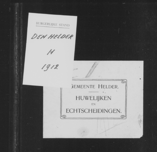 Huwelijksakten van de gemeente Den Helder, 1912//