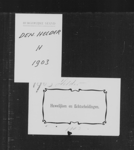 Huwelijksakten van de gemeente Den Helder, 1903//