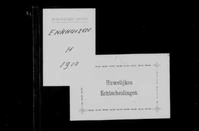 Huwelijksakten van de gemeente Enkhuizen, 1910//