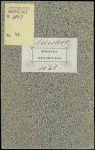 Huwelijksakten van de gemeente Akersloot, 1852//