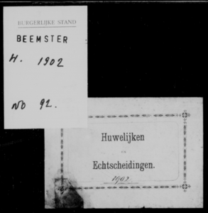 Huwelijksakten van de gemeente Beemster, 1902//