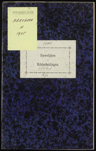 Huwelijksakten van de gemeente Abbekerk, 1905//