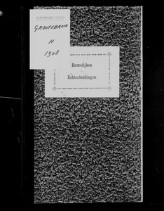 Huwelijksakten van de gemeente Grootebroek, 1908//