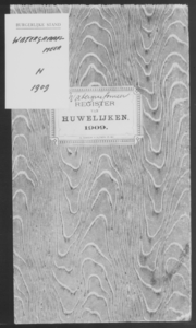 Huwelijksakten van de gemeente Watergraafsmeer, 1909//