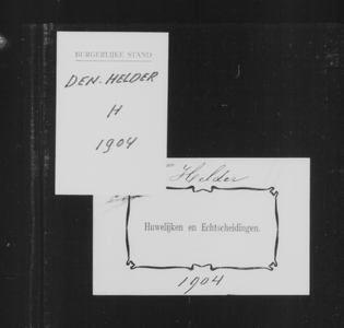 Huwelijksakten van de gemeente Den Helder, 1904//