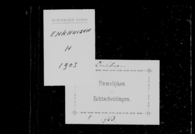 Huwelijksakten van de gemeente Enkhuizen, 1903//