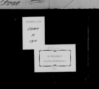 Huwelijksakten van de gemeente Edam, 1911//