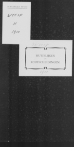 Huwelijksakten van de gemeente Weesp, 1910//