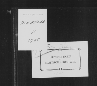 Huwelijksakten van de gemeente Den Helder, 1905//