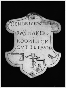 Mierlo. Schild van Hendrick Willem Raijmakers, 1741 kooninck, ovt elf yare