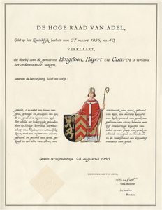 Wapendiploma van de gemeente Hoogeloon, Hapert en Casteren