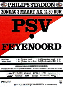 Competitie wedstrijd PSV - Feyenoord in het Philips stadion