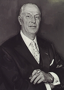 Toon (A.M.C.M.) van Agt (geb. Eindhoven 1911), burgemeester van Heeze 1964-1976, geportretteerd door Peer van den Molengraft