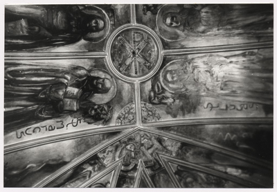 Molenstraat 160. Interieur St. Ludovicusklooster van de broeders van Maastricht. Kapel: plafondschildering, voorstellende de evangelisten