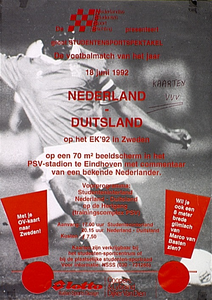 De Nederlandse Studenden Sport Stichting presenteert de Voetbalmatch Nederland- Duitsland op 70 m2 beeldscherm in het PSV stadion