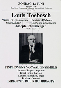 Composities van Louis Toebosch uitgevoerd door het Eindhovens Vocaal Ensemble in Onze Lieve Vrouwekerk Tuindorp
