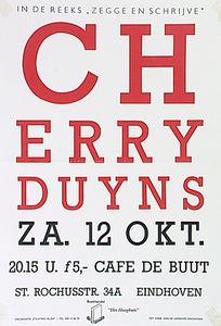 Presentatie van schrijfster Cherry Duyns in café De Buut