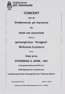 Concert van de Eindhovense ptt harmonie in de grote zaal van het P.O.C