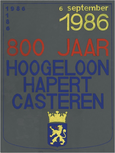 Ontwerp voor affiche feestelijkheden 800 jarig bestaan Hoogeloon, Hapert, Casteren
