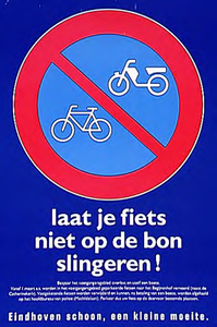 Parkeerverbod van fietsen in voetgangersgebied