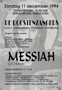 Uitvoering van de Messiah van Haendel door de Roostenzangers in de Tuindorpkerk
