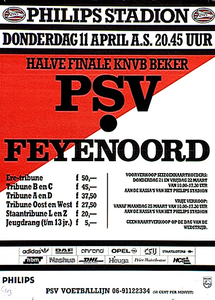 Halve Finale KNVB Beker PSV - Feyenoord in het Philips stadion