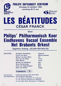 Opvoering Les Béatitudes door Philips' Philharmonisch Koor, Eindhovens Vocaal Ensemble en Het Brabants Orkest in het POC,