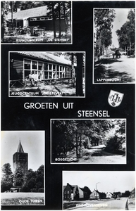 Bestaande uit (1) jeugdcentrum De Stevert, (2) idem, (3) Lapperbocht, (4) Bosgezicht, (5) oude toren en (6) Eindhovenseweg Trefwoorden: wapen-Eersel