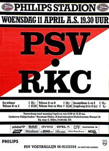 Competitievoetbal PSV - RKC in het Philips stadion